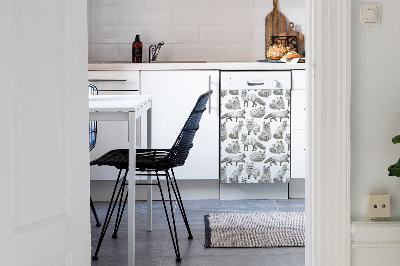 Aimant décoratif pour lave-vaisselle Foxes dessinés