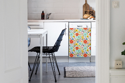 Aimant décoratif pour lave-vaisselle fleurs de pré
