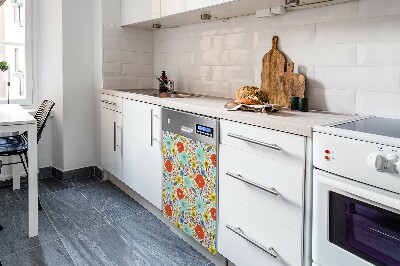 Aimant décoratif pour lave-vaisselle fleurs de pré