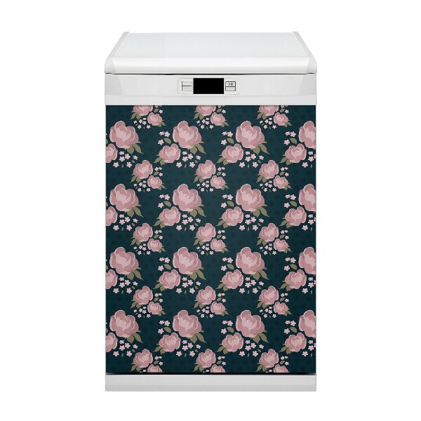 Aimant décoratif pour lave-vaisselle Fleurs roses