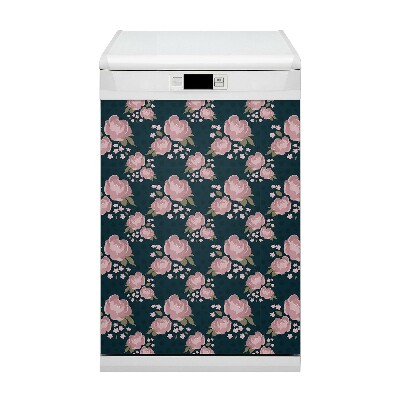 Aimant décoratif pour lave-vaisselle Fleurs roses