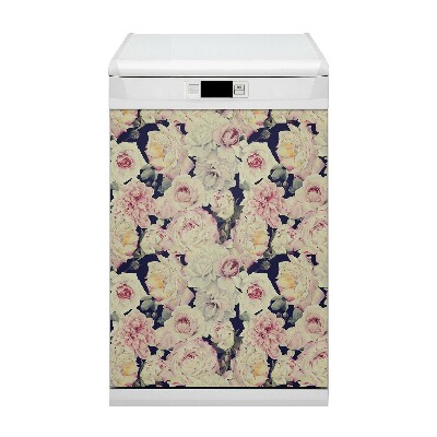 Magnet pour lave vaisselle roses blanches