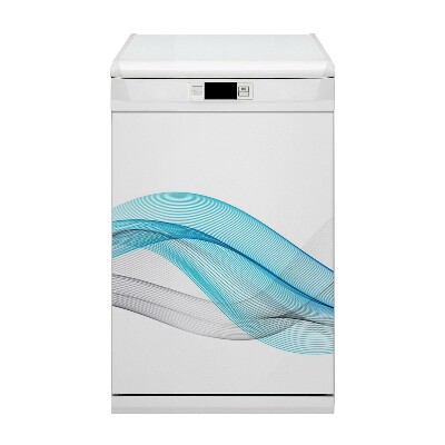 Deco magnetique pour lave vaisselle Rayures bleu-gris