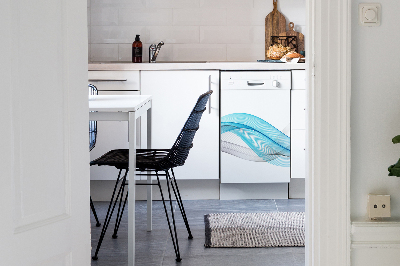 Deco magnetique pour lave vaisselle Rayures bleu-gris