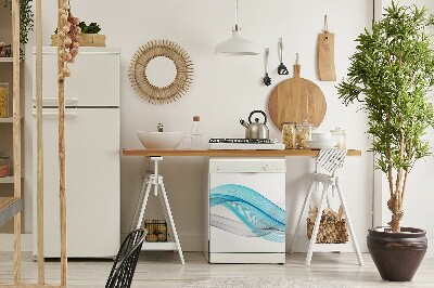 Deco magnetique pour lave vaisselle Rayures bleu-gris