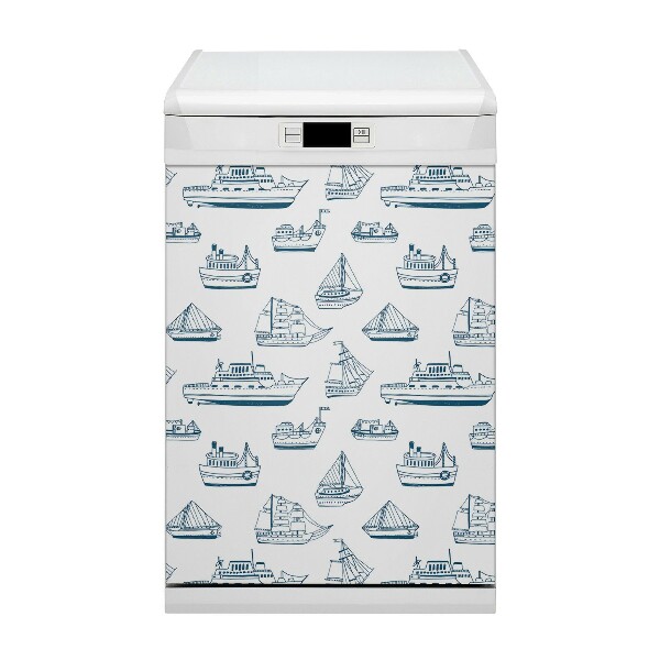 Deco magnetique pour lave vaisselle Navires bleus