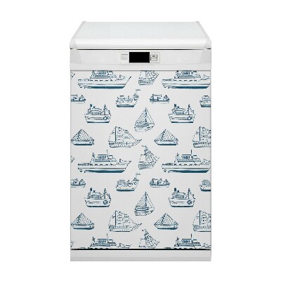 Deco magnetique pour lave vaisselle Navires bleus