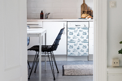 Deco magnetique pour lave vaisselle Navires bleus