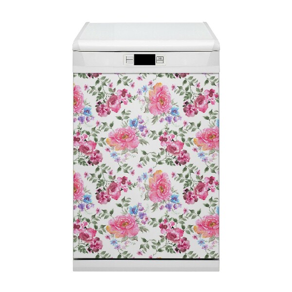 Deco magnetique pour lave vaisselle Roses aquarelles