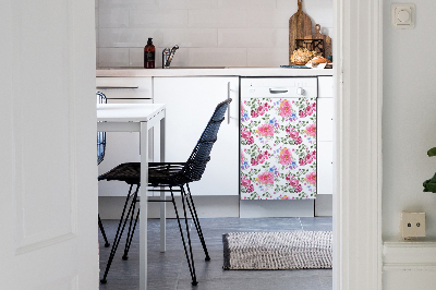 Deco magnetique pour lave vaisselle Roses aquarelles