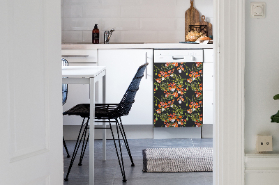 Aimant décoratif pour lave-vaisselle Fleurs rouges