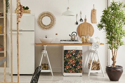 Aimant décoratif pour lave-vaisselle Fleurs rouges