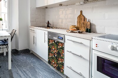 Aimant décoratif pour lave-vaisselle Fleurs rouges