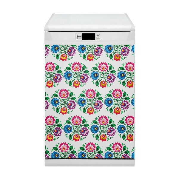 Aimant de couvercle de lave-vaisselle Fleurs de style folklorique