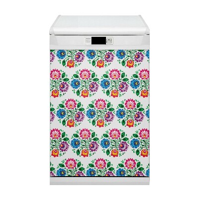 Aimant de couvercle de lave-vaisselle Fleurs de style folklorique