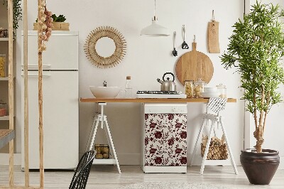 Aimant décoratif pour lave-vaisselle Fleurs bordeaux