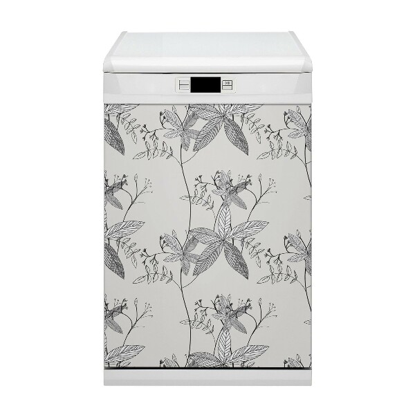 Deco magnetique pour lave vaisselle Fleurs de griffonnage