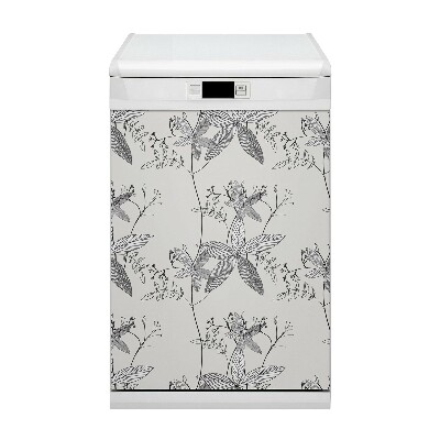 Deco magnetique pour lave vaisselle Fleurs de griffonnage