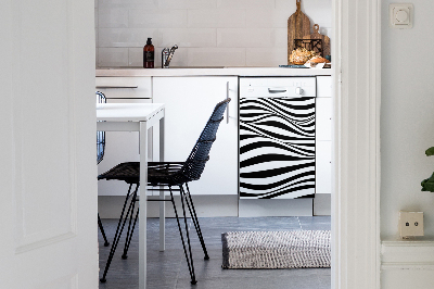 Aimant décoratif pour lave-vaisselle Vagues noires et blanches