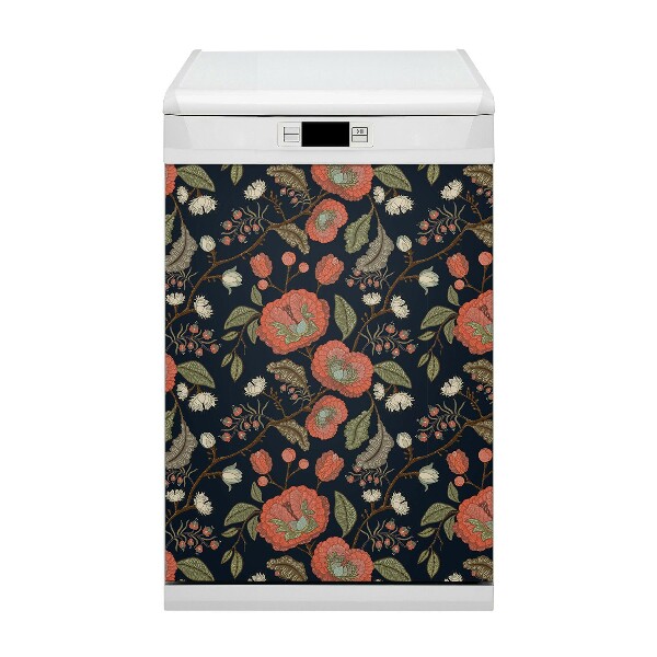 Aimant décoratif pour lave-vaisselle Fleurs rétro