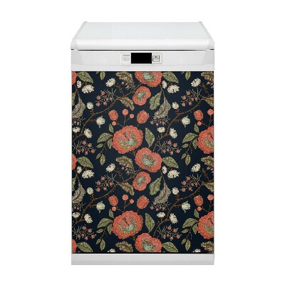 Aimant décoratif pour lave-vaisselle Fleurs rétro