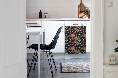 Aimant décoratif pour lave-vaisselle Fleurs rétro