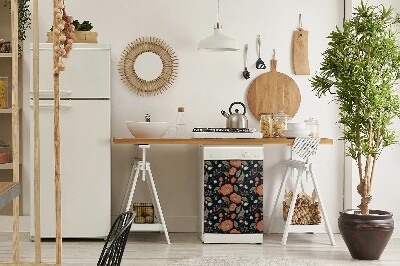 Aimant décoratif pour lave-vaisselle Fleurs rétro