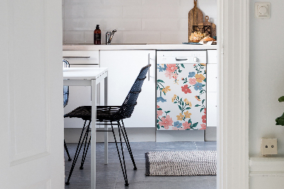 Deco magnetique pour lave vaisselle Fleurs colorées