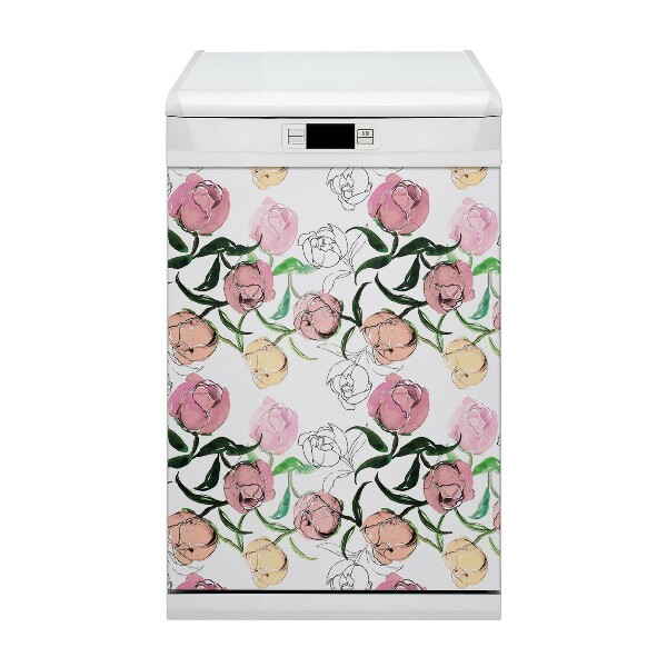 Aimant de couvercle de lave-vaisselle Pivoines