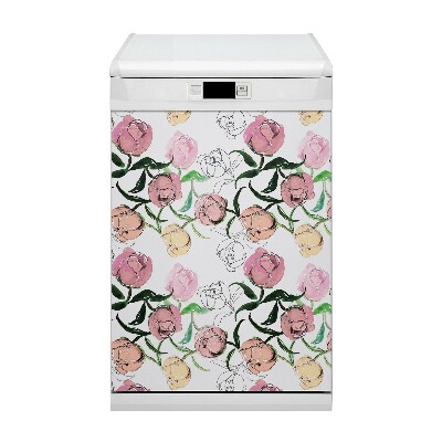 Aimant de couvercle de lave-vaisselle Pivoines