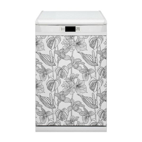 Deco magnetique pour lave vaisselle Contours les fleurs