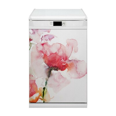Aimant décoratif pour lave-vaisselle Fleurs aquarelles