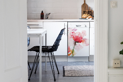 Aimant décoratif pour lave-vaisselle Fleurs aquarelles