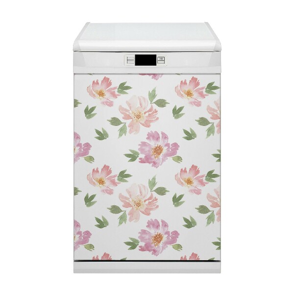 Aimant de couvercle de lave-vaisselle Fleurs aquarelles