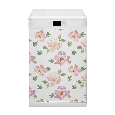 Aimant de couvercle de lave-vaisselle Fleurs aquarelles