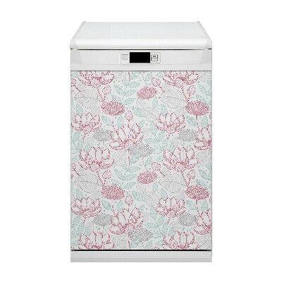 Aimant décoratif pour lave-vaisselle Contours de fleurs