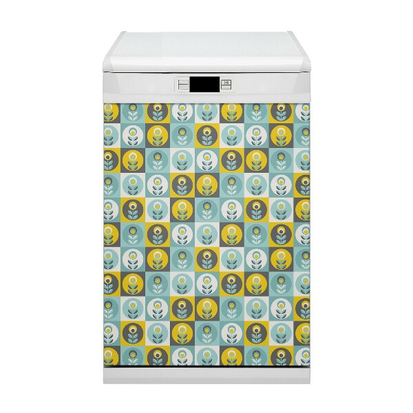 Aimant de couvercle de lave-vaisselle Motif floral