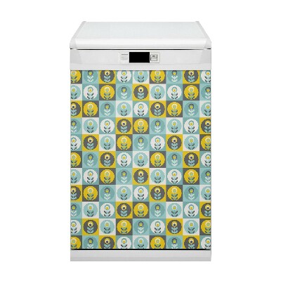 Aimant de couvercle de lave-vaisselle Motif floral