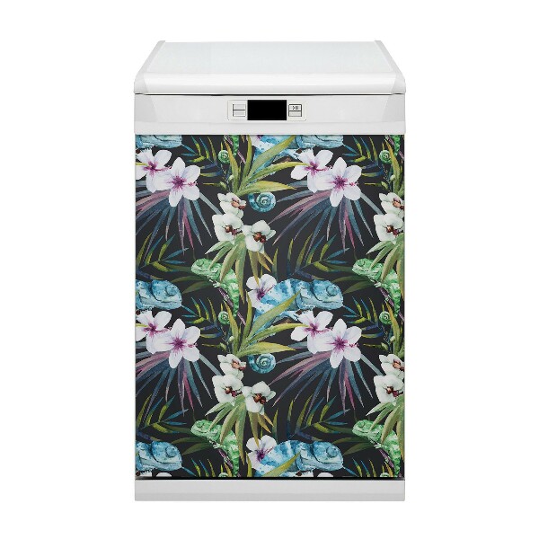 Aimant décoratif pour lave-vaisselle Caméléon bleu