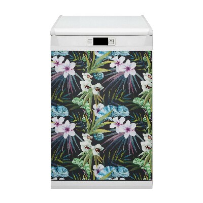 Aimant décoratif pour lave-vaisselle Caméléon bleu