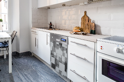 Magnet pour lave vaisselle Carreaux gris