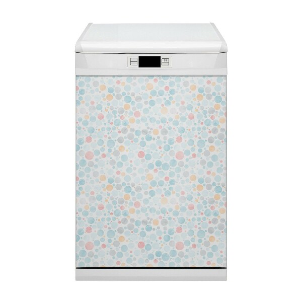 Deco magnetique pour lave vaisselle Points pastel
