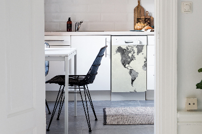 Deco magnetique pour lave vaisselle Carte du vieux monde