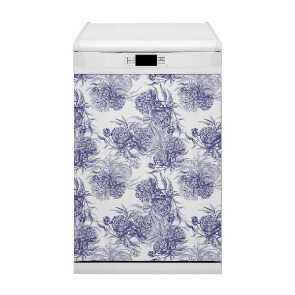 Magnet pour lave vaisselle Pivoines violettes