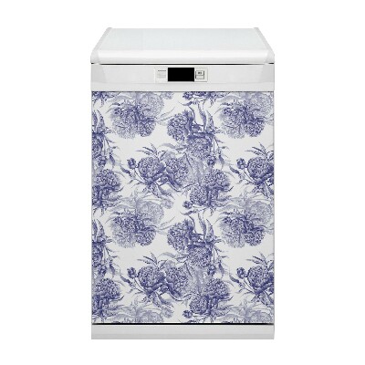 Magnet pour lave vaisselle Pivoines violettes