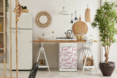 Deco magnetique pour lave vaisselle Libellules roses
