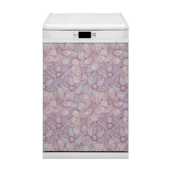 Deco magnetique pour lave vaisselle Fleurs de griffonnage