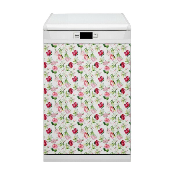 Magnet pour lave vaisselle Fleurs rouges
