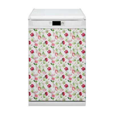 Magnet pour lave vaisselle Fleurs rouges