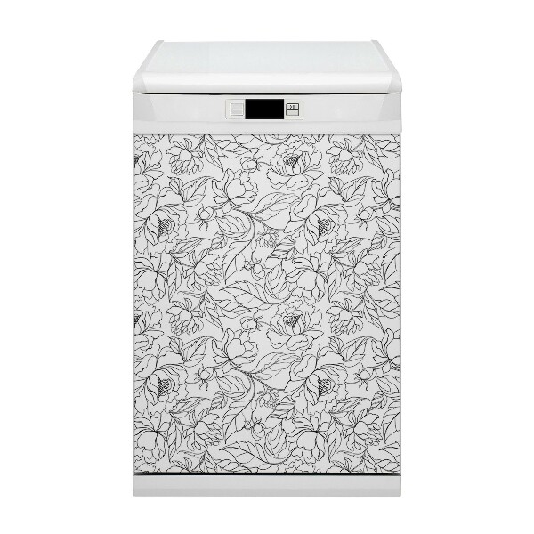 Aimant décoratif pour lave-vaisselle Fleurs de pivoine